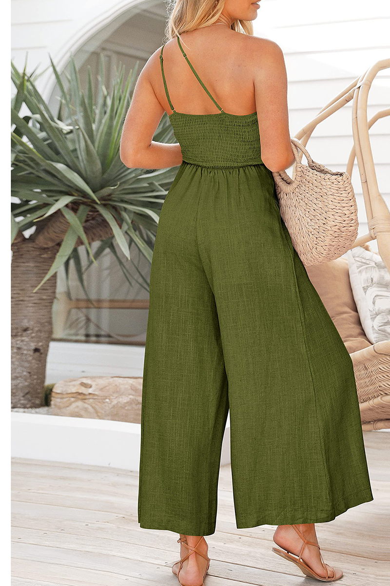 Kaynafashions - Casual Solid Patchwork Off the Shoulder Straight Jumpsuits(6 Colors)