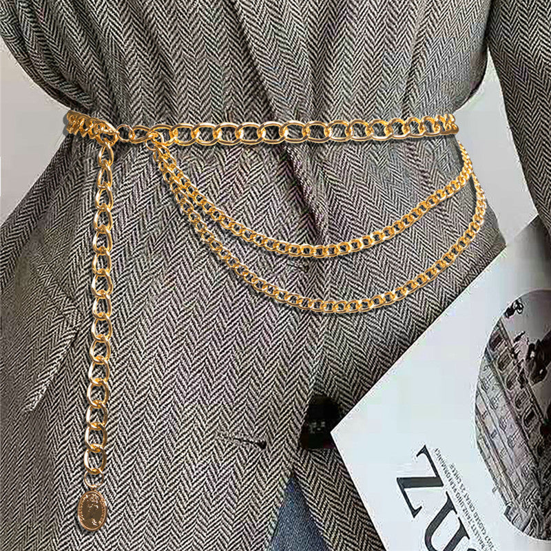 Kaynafashions - Fashion Solid Hollowed Out Waist Chain