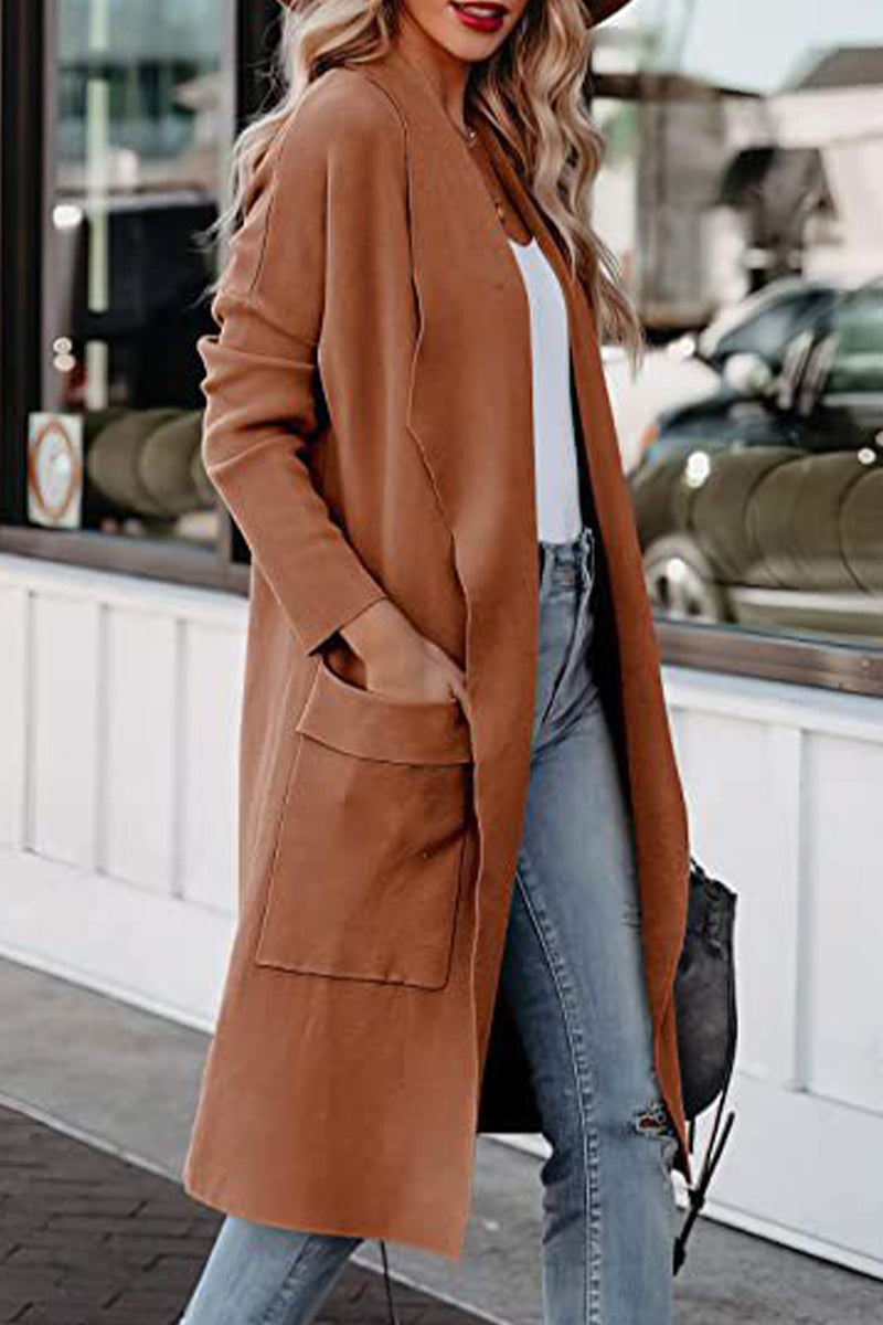 Kaynafashions - British Style Solid Pocket Sweaters(6 Colors)