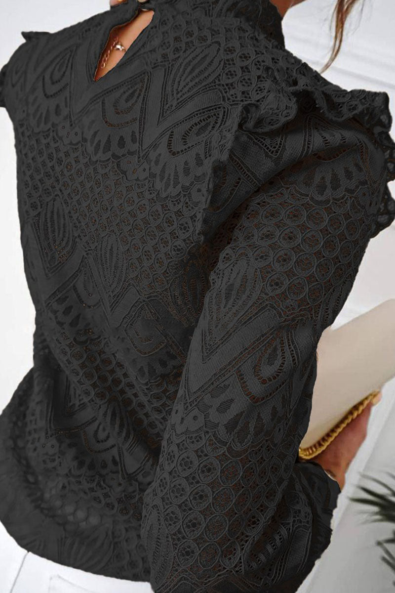 Kaynafashions - Fashion Sweet Solid Patchwork O Neck Tops(3 Colors)