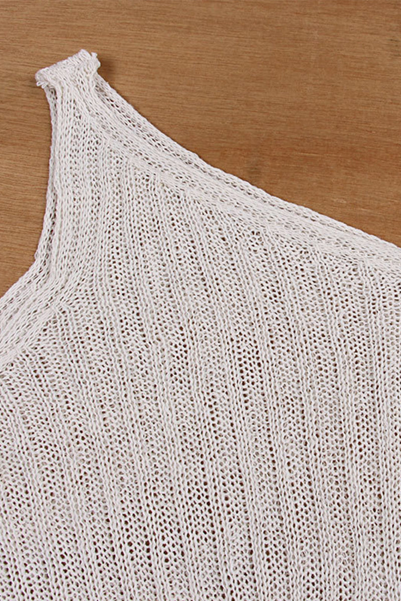Kaynafashions - Casual Living Solid Oblique Collar Sleeveless Two Pieces