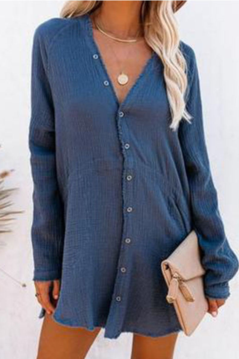 Kaynafashions - Work Daily Solid Patchwork V Neck A Line Dresses