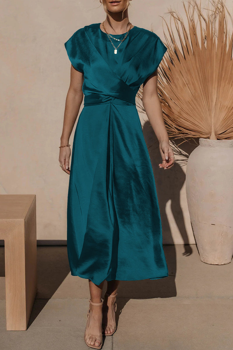 Kaynafashions - Celebrities Elegant Solid Bandage U Neck Dresses(6 Colors)
