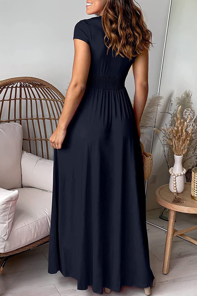 Kaynafashions - Celebrities Elegant Solid Asymmetrical Halter Irregular Dress Dresses(7 Colors)