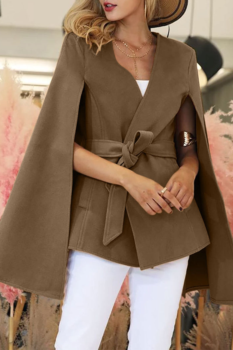 Kaynafashions - Elegant Solid Color Outerwear