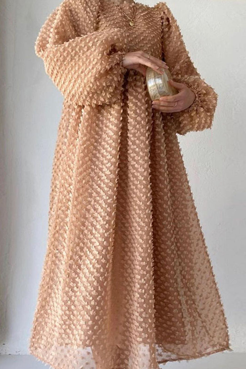 Kaynafashions - Elegant Solid Patchwork O Neck A Line Dresses