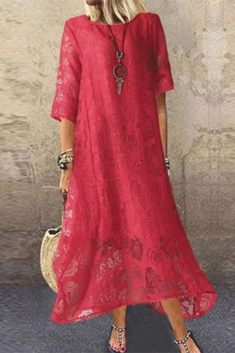 Kaynafashions - Lace O Neck Princess Dresses(3 Colors)