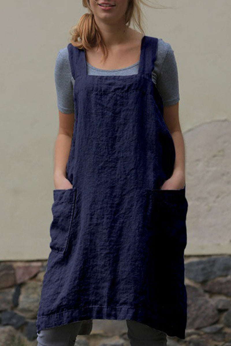 Kaynafashions - Casual Daily Solid Pocket Square Collar Irregular Dress Dresses(6 Colors)