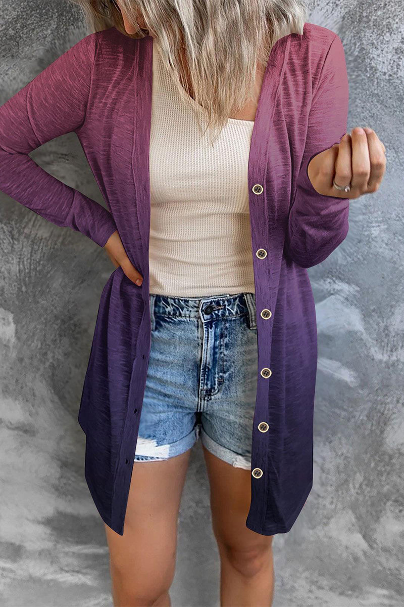 Kaynafashions - Street Print Patchwork Cardigan Collar Outerwear