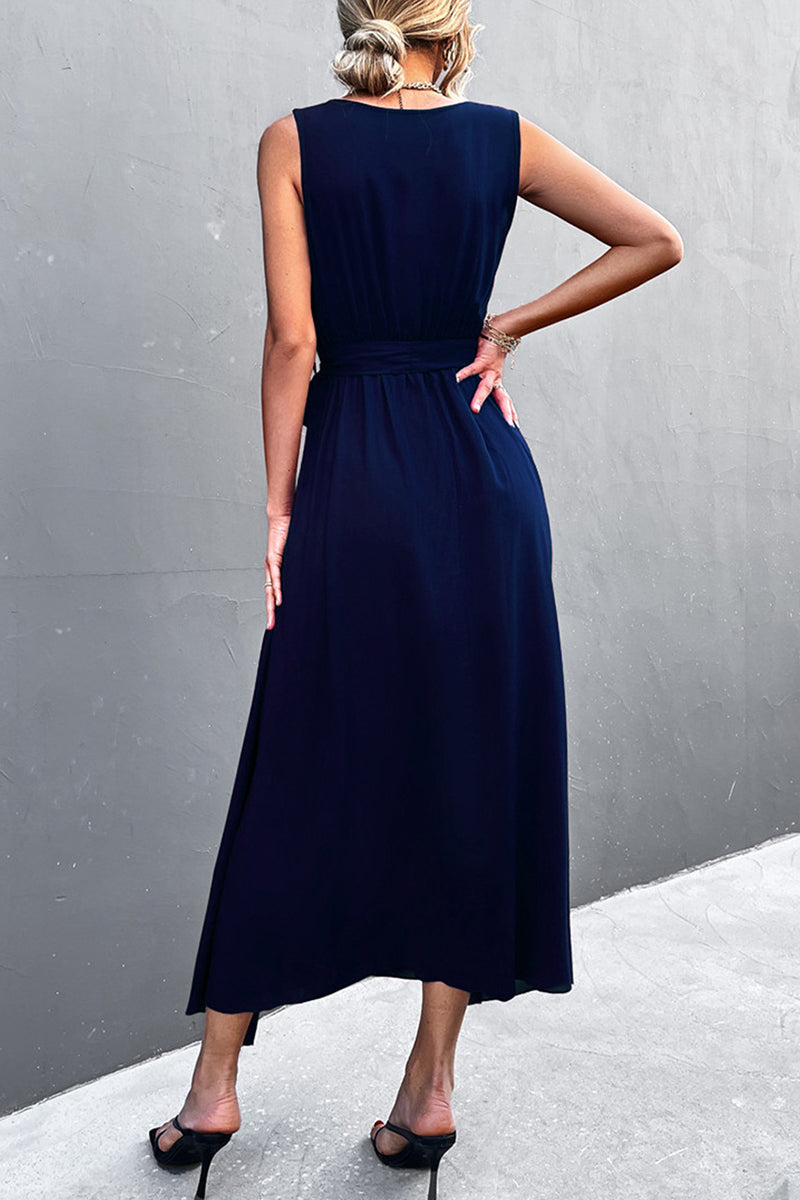 Kaynafashions - Sexy Solid Slit V Neck One Step Skirt Dresses(5 Colors)