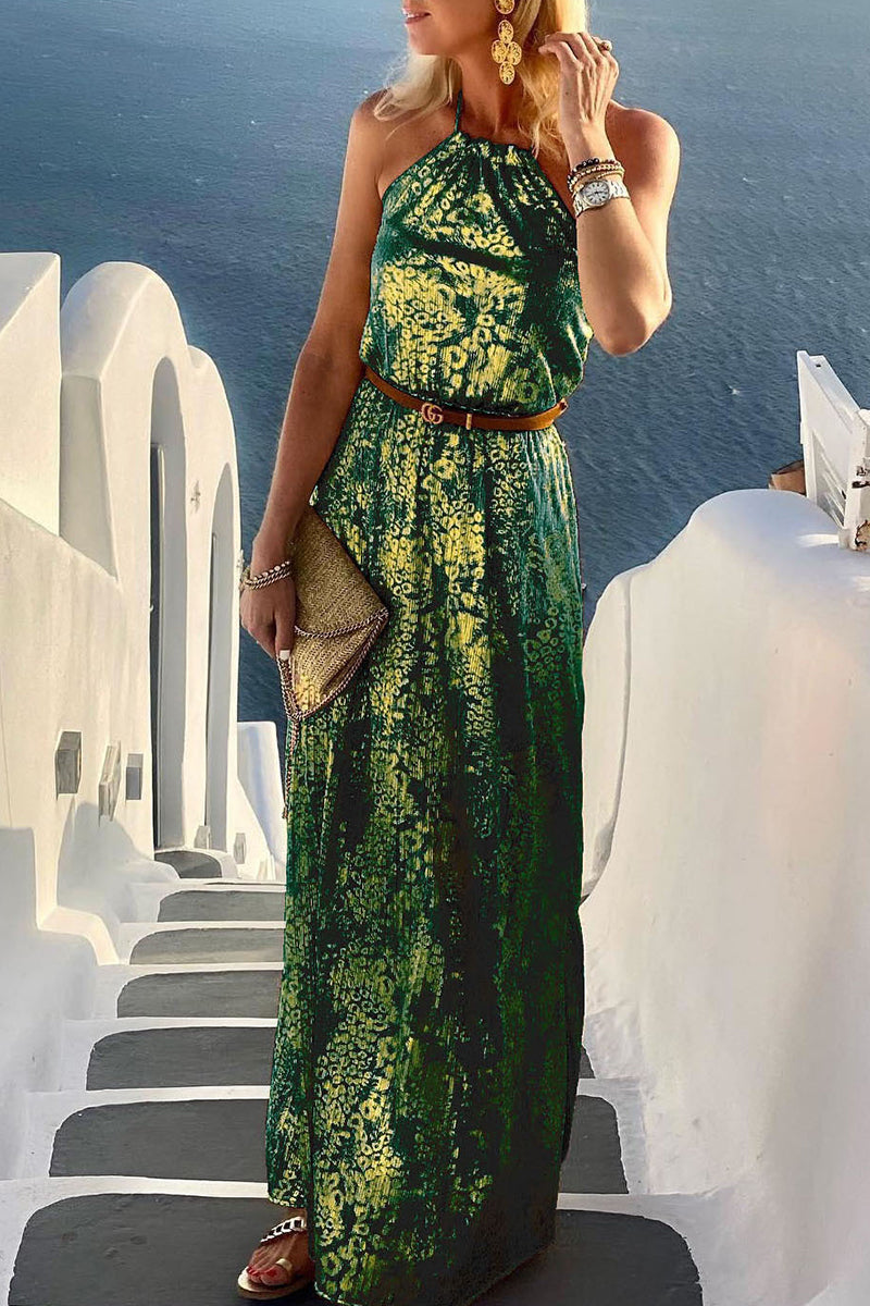 Kaynafashions - Elegant Vacation Backless Without Belt Halter A Line Dresses(6 Colors)