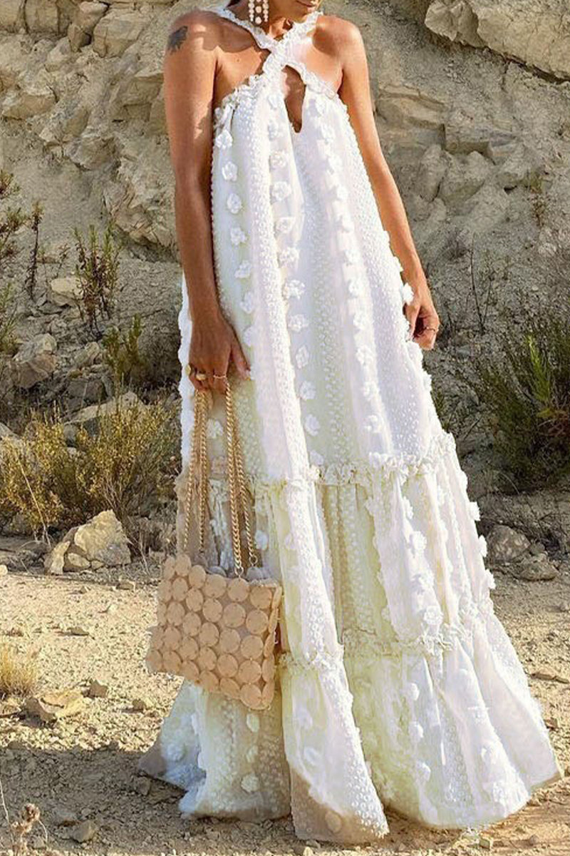 Kaynafashions - Casual British Style Solid Patchwork Halter A Line Dresses(6 Colors)