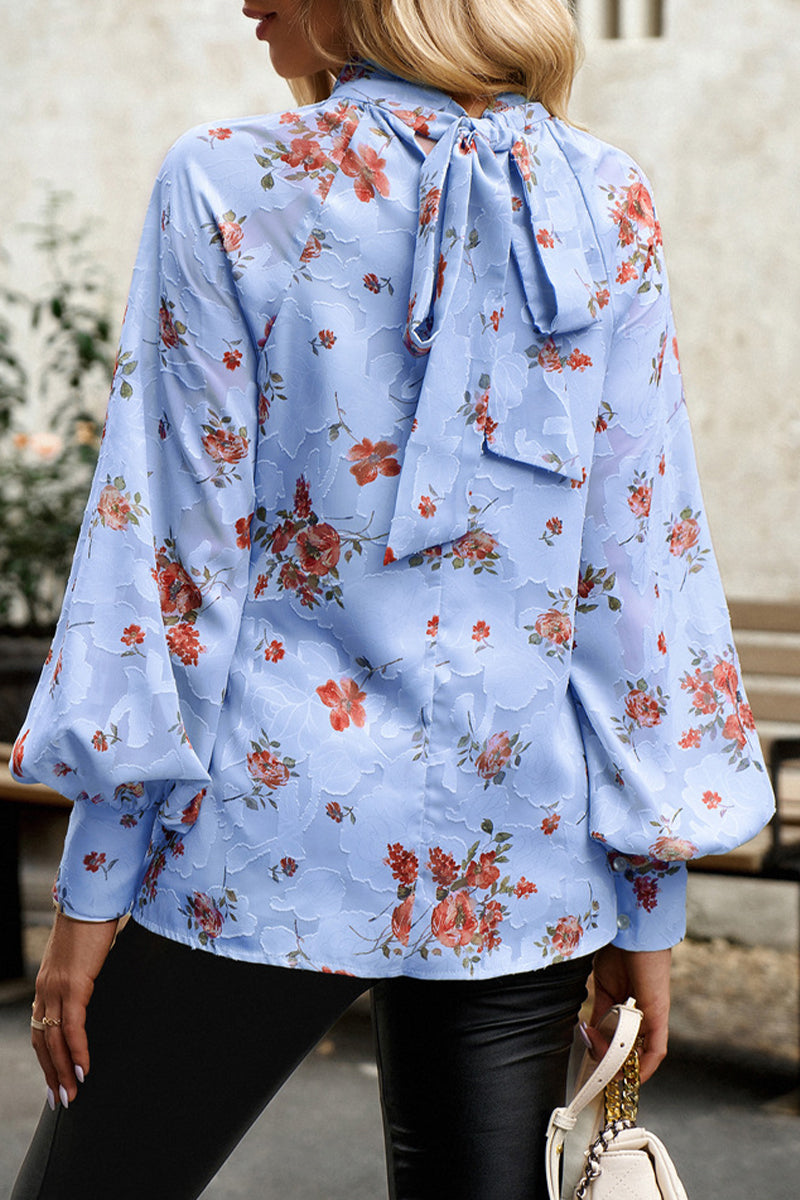 Kaynafashions - Elegant Floral Bandage Half A Turtleneck Tops