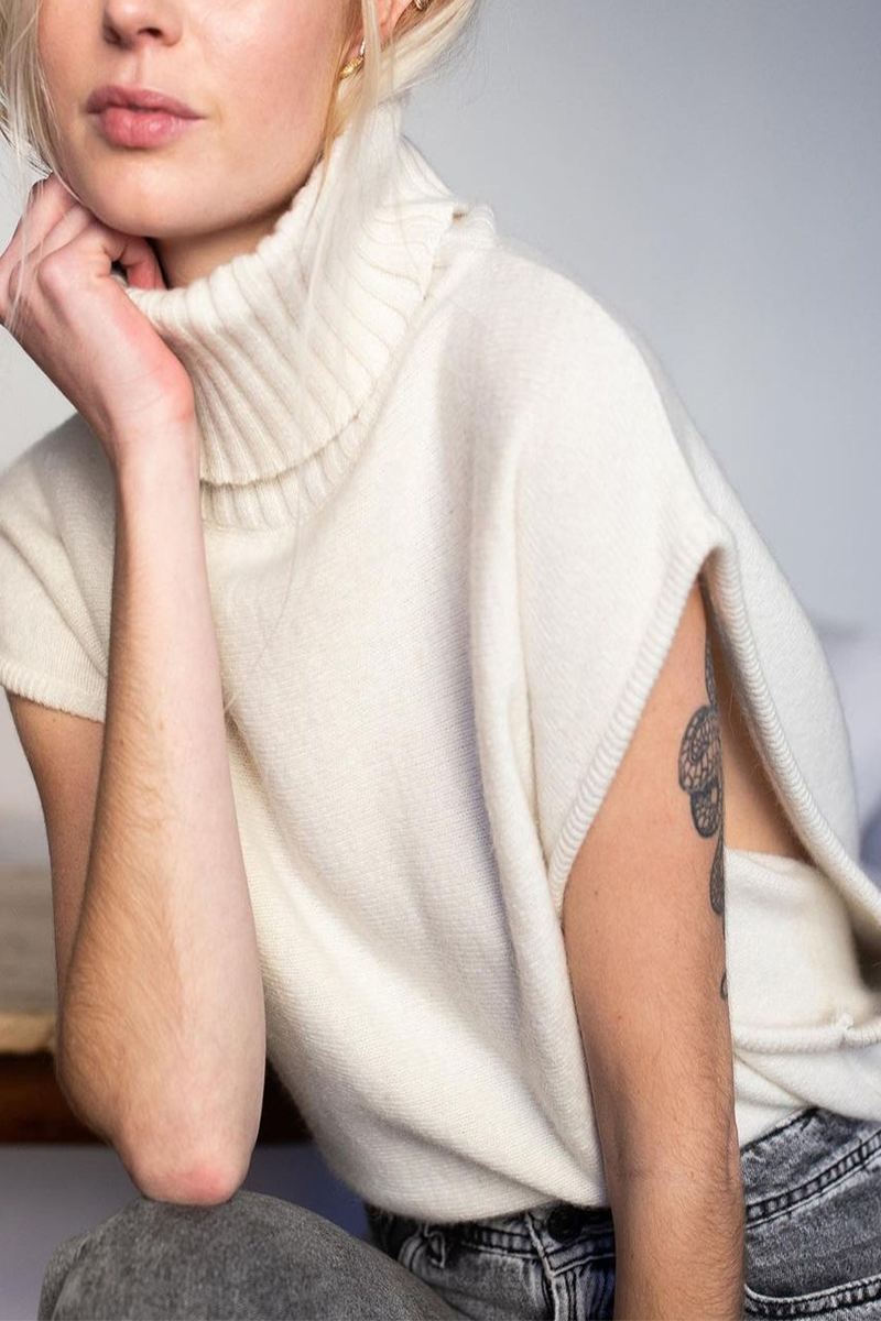 Kaynafashions - Work British Style Solid Patchwork Turtleneck Tops