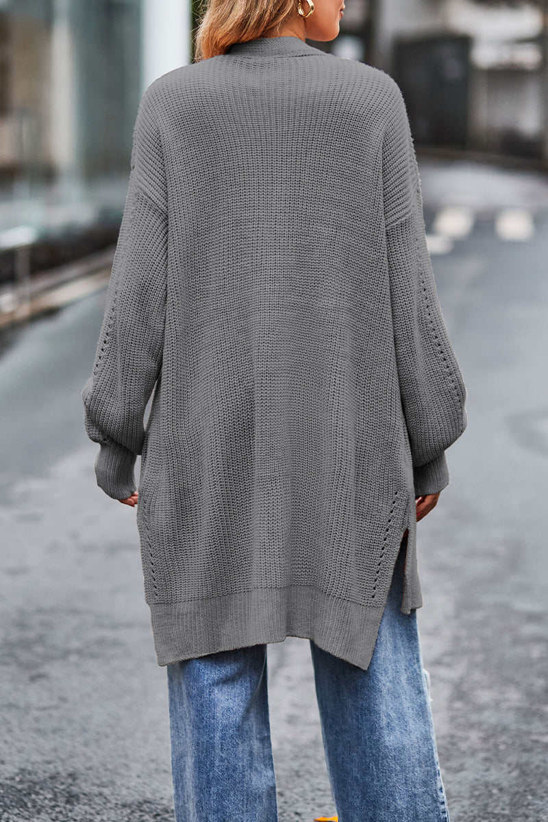 Kaynafashions - Street Solid Pocket Cardigan Collar Tops