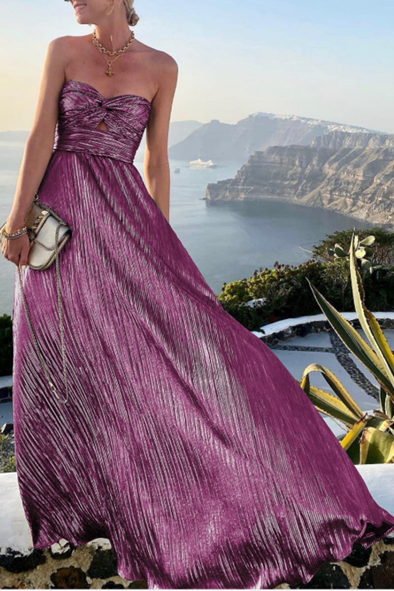 Kaynafashions - Fashion Solid Hollowed Out Strapless Cake Skirt Dresses(7 Colors)