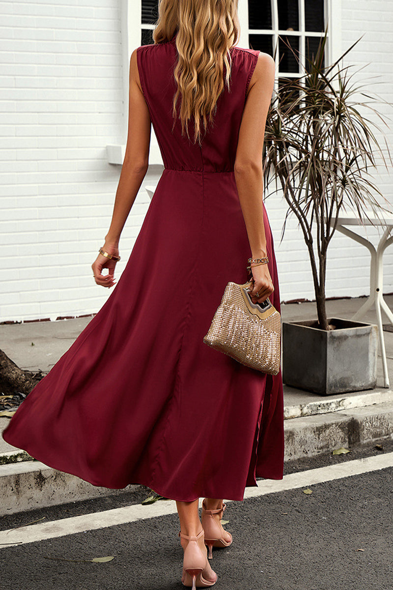 Kaynafashions - Elegant Solid Half A Turtleneck A Line Dresses