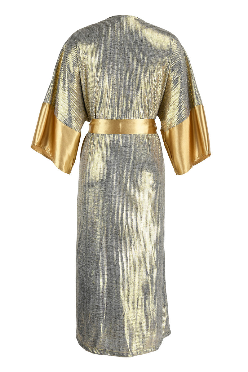 Kaynafashions - Casual Patchwork Sequins V Neck Waist Skirt Dresses(3 Colors)