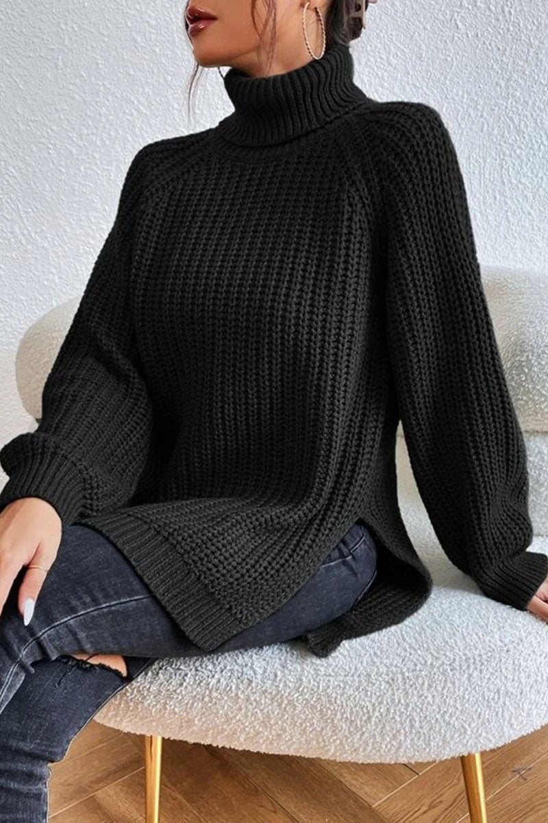 Kaynafashions - Casual Solid Basic Turtleneck Tops