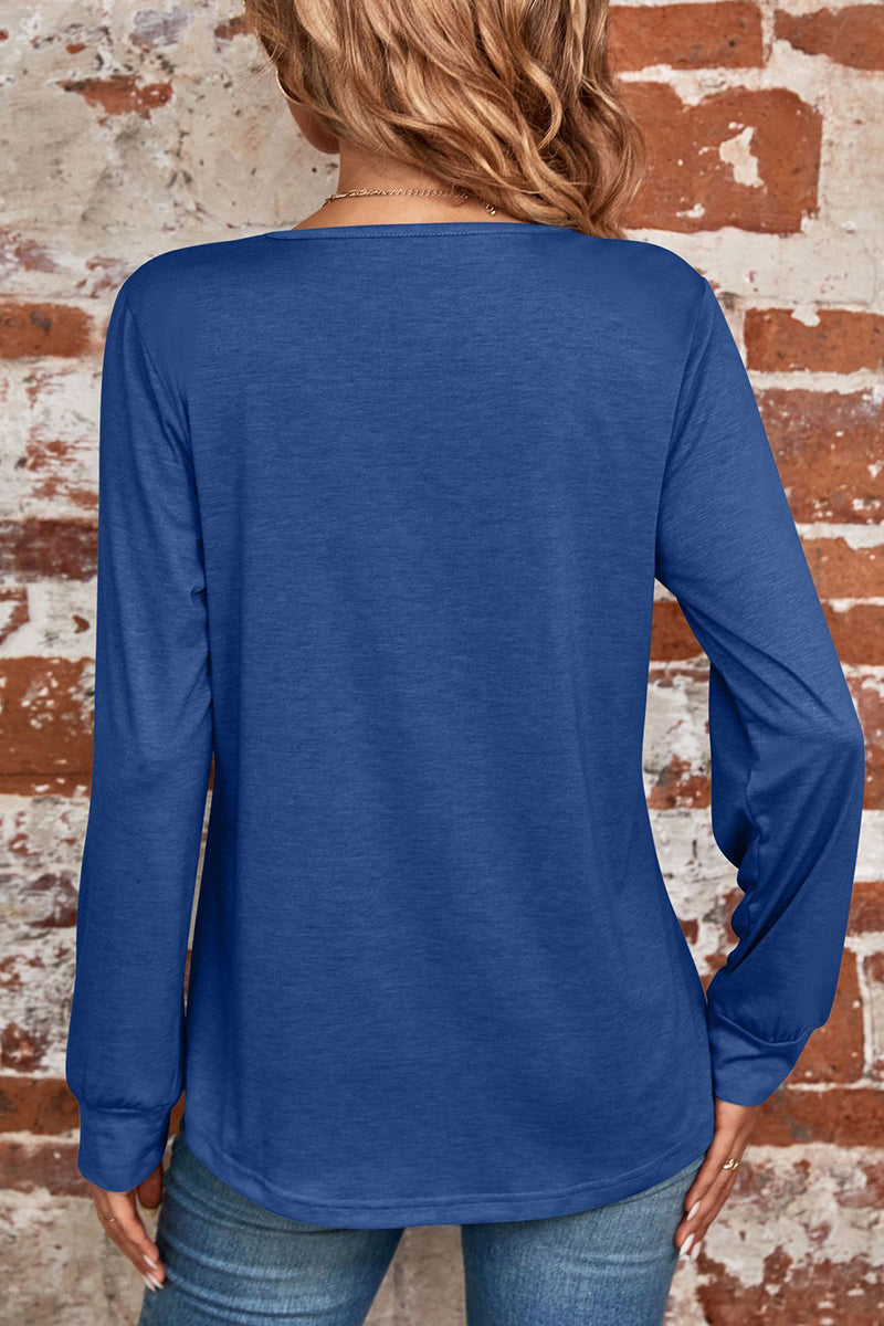 Kaynafashions - Casual Solid Fold Square Collar Tops