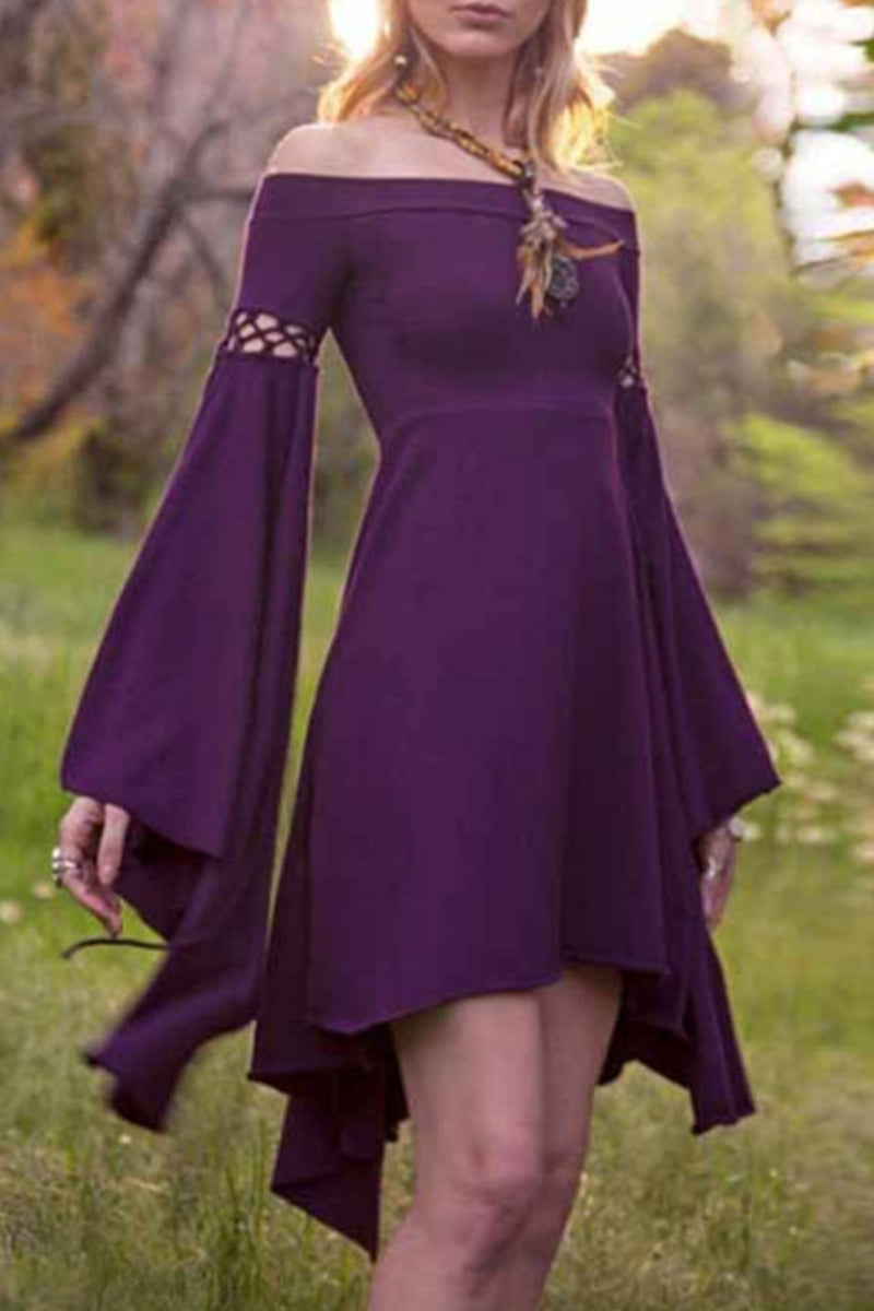 Kaynafashions - Elegant Solid Hollowed Out Off the Shoulder Princess Dresses