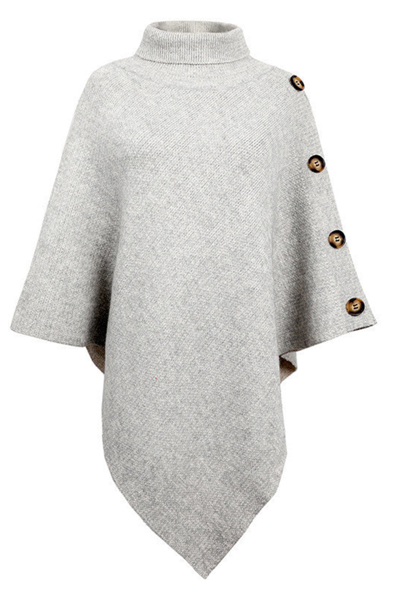 Kaynafashions - Fashion Casual Solid Buttons Turtleneck Outerwear(7 colors)