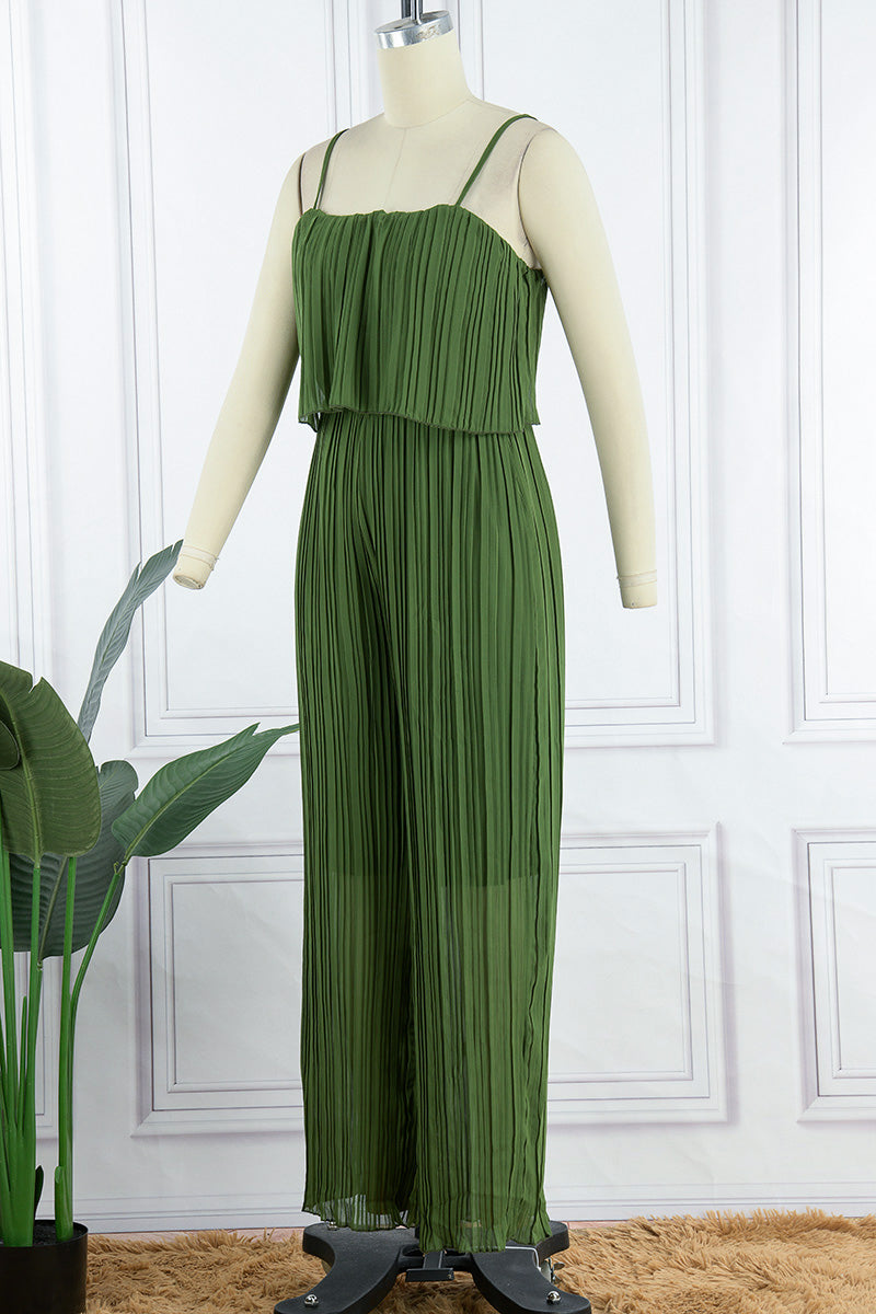 Kaynafashions - Casual Simplicity Solid Fold Strapless Loose Jumpsuits(3 Colors)