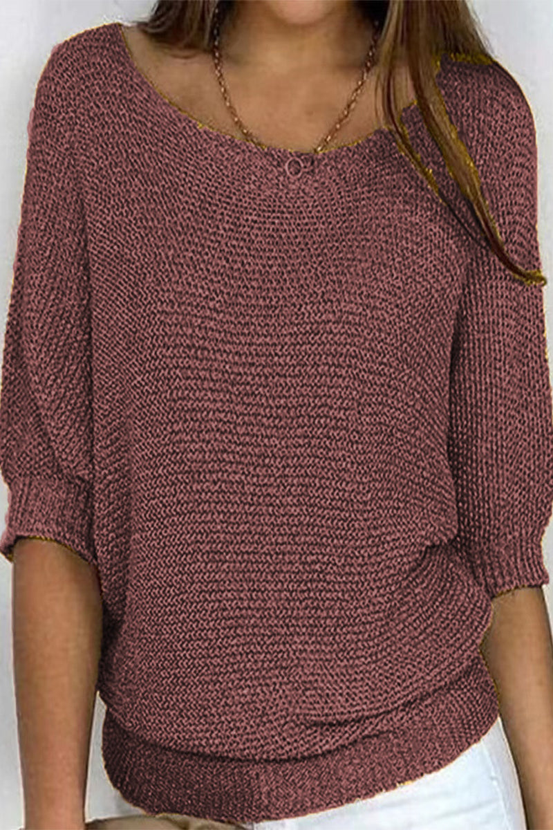 Kaynafashions - Casual Simplicity Solid O Neck Sweaters(11 Colors)