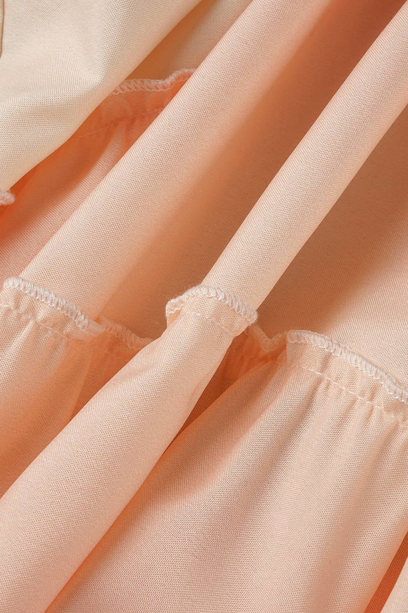 Kaynafashions - Elegant Gradual Change Patchwork Frenulum V Neck Printed Dress Dresses(3 Colors)