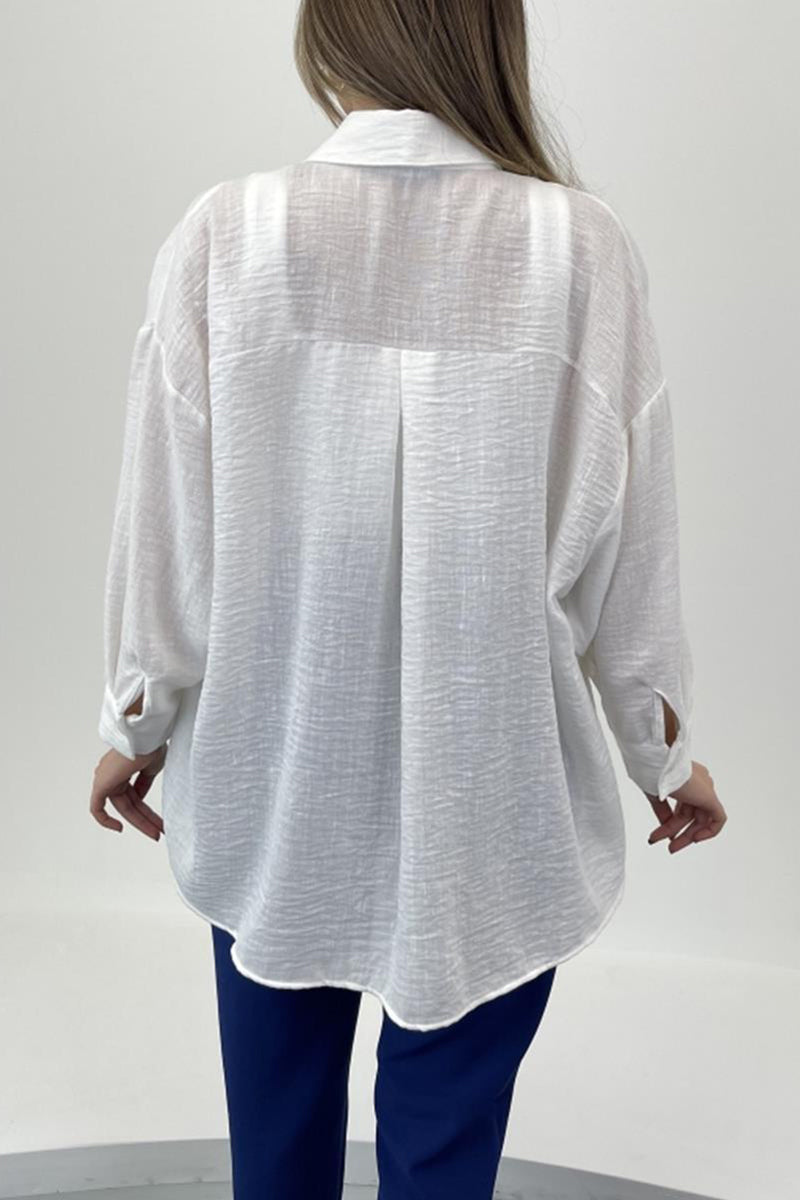 Kaynafashions - Casual Floral Patchwork Turndown Collar Tops