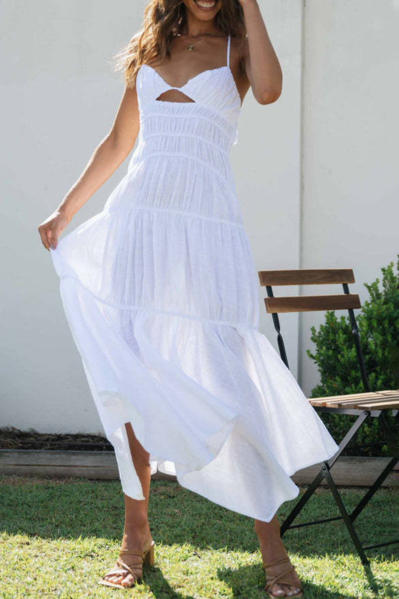 Kaynafashions - Sexy Simplicity Solid Bandage Asymmetrical V Neck Sling Dress Dresses