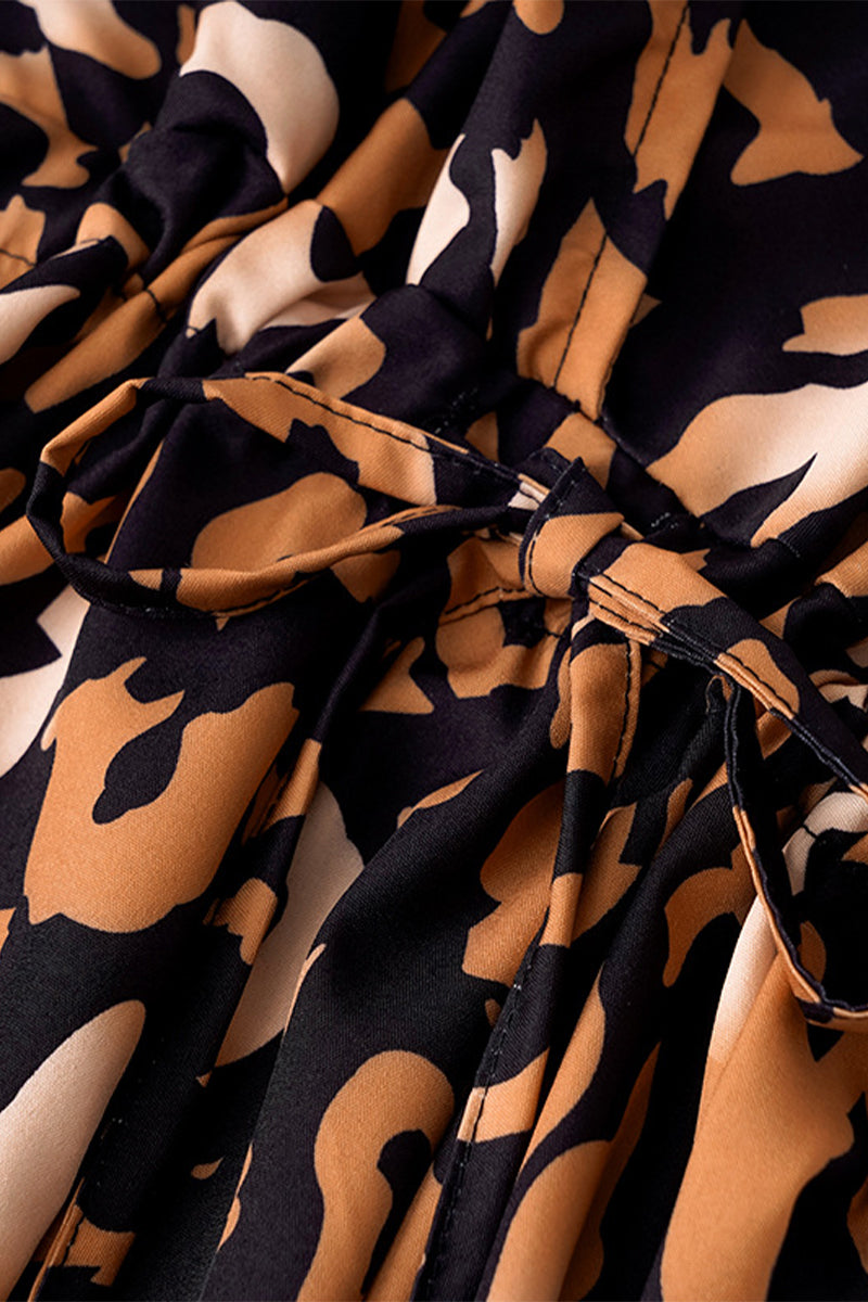 Kaynafashions - Sexy Animal Print V Neck Irregular Dress Dresses(3 Colors)