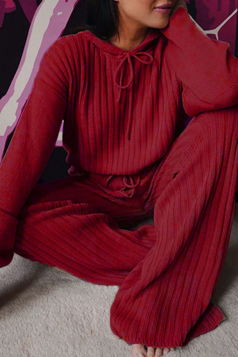 Kaynafashions - Fashion Casual Hooded Collar Long Sleeve Two Pieces(8 Colors)