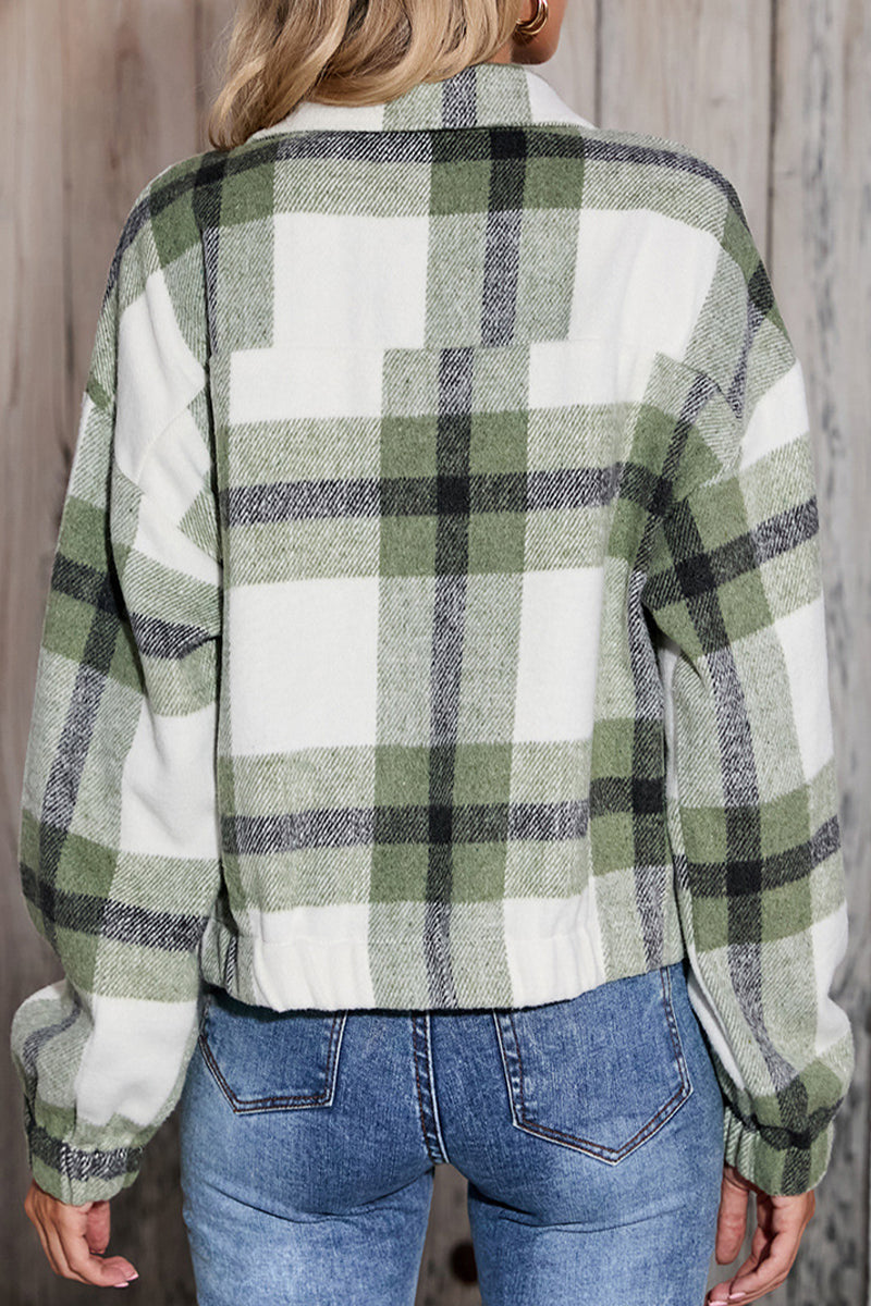 Kaynafashions - Casual Geometric Pocket POLO collar Outerwear(4 Colors)
