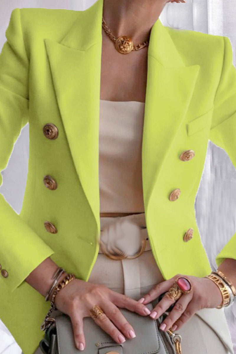 Kaynafashions - Fashion Casual Solid Patchwork Turn-back Collar Outerwear(8 colors)