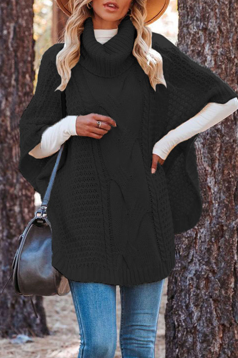 Kaynafashions - Fashion Solid Patchwork Turtleneck  Sweaters(3 Colors)