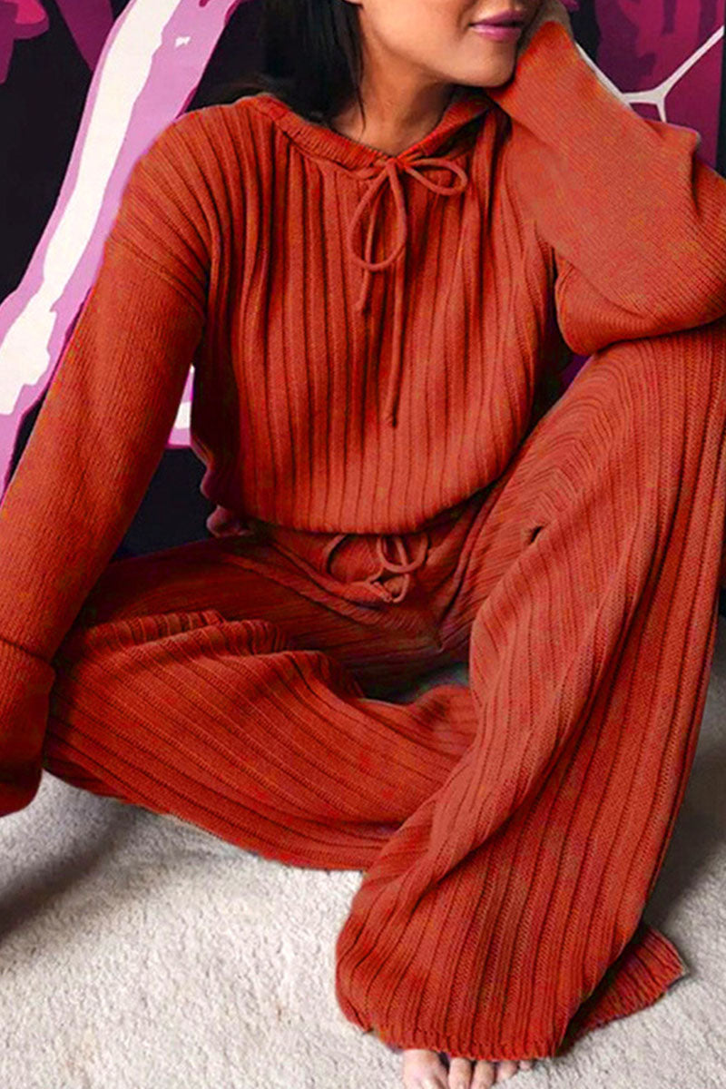 Kaynafashions - Fashion Casual Hooded Collar Long Sleeve Two Pieces(8 Colors)