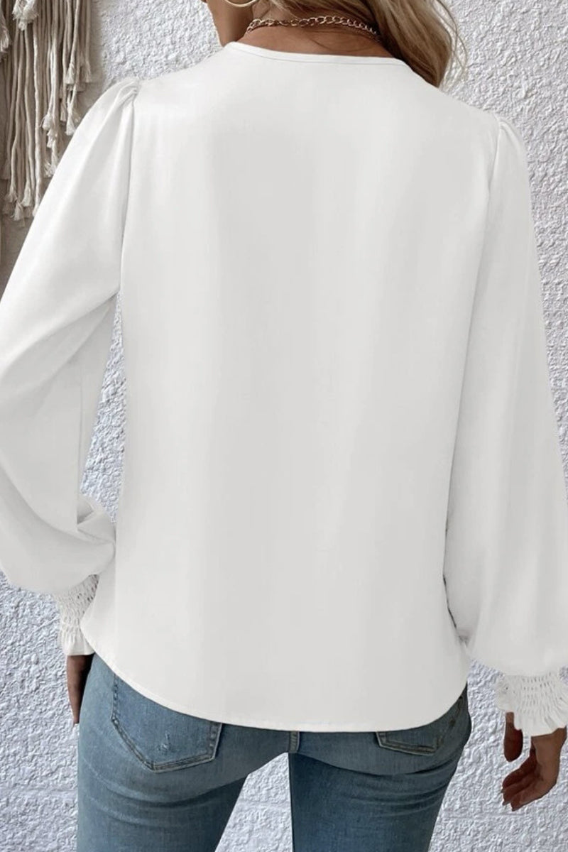 Kaynafashions - Elegant Solid Fold V Neck Tops