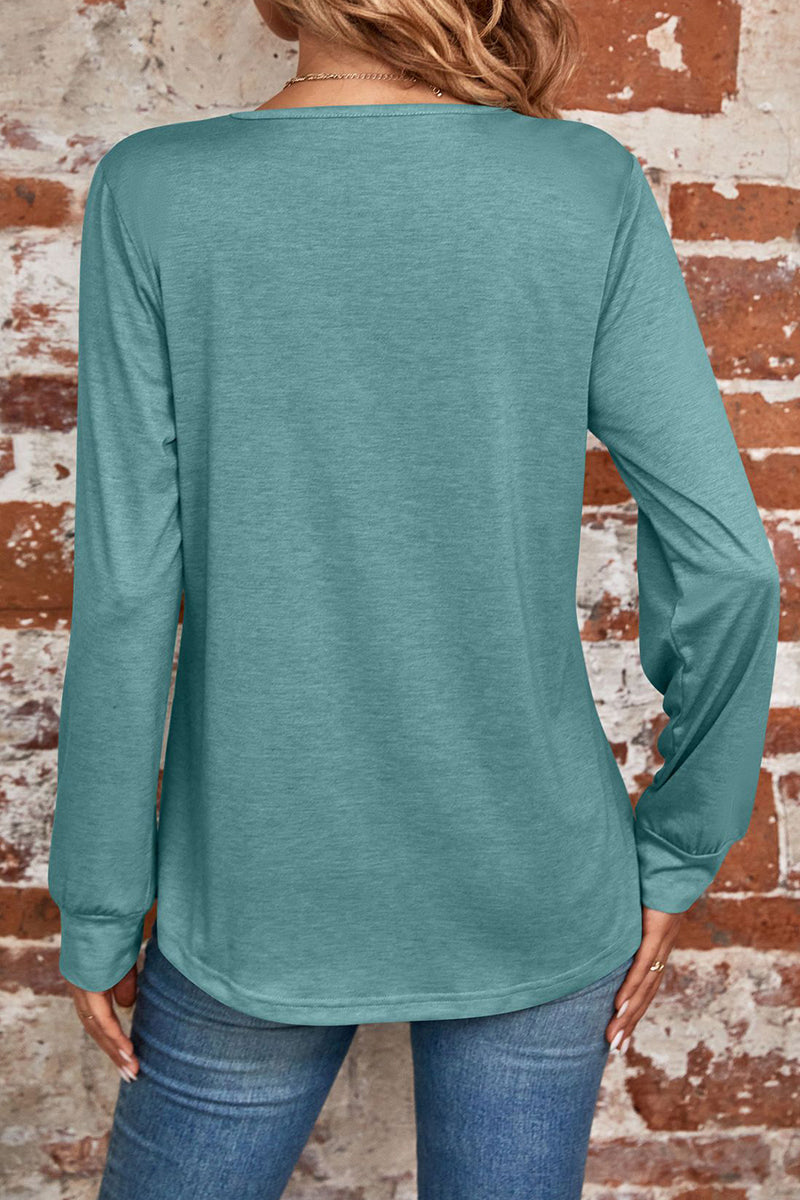 Kaynafashions - Casual Solid Fold Square Collar Tops