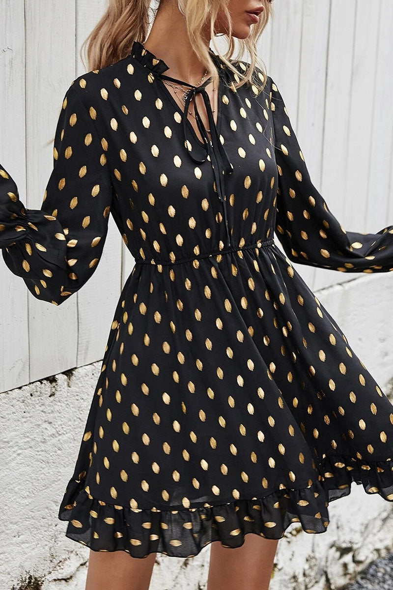 Kaynafashions - Fashion Street Print V Neck A Line Dresses