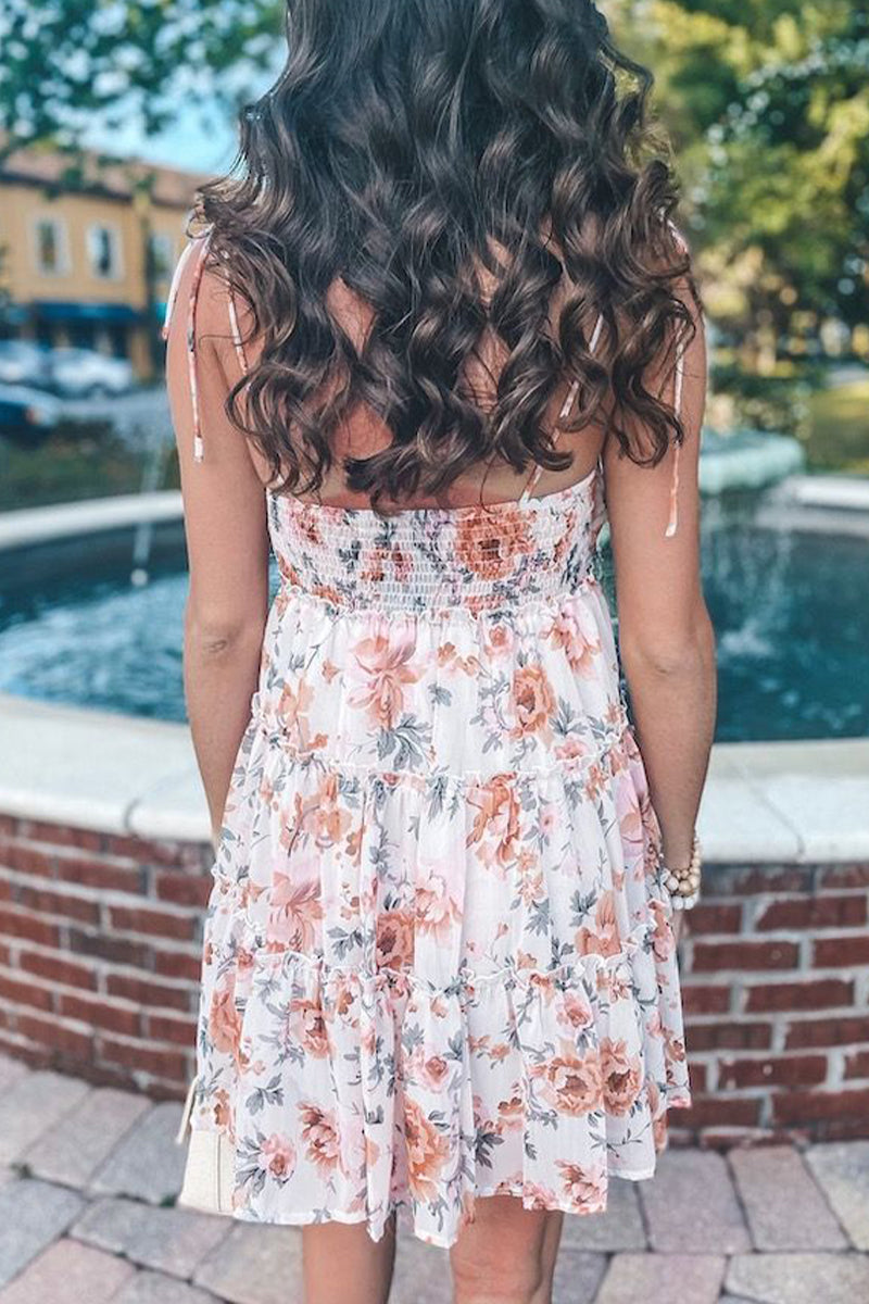 Kaynafashions - Sexy Bohemian Floral Backless U Neck Sling Dress Dresses