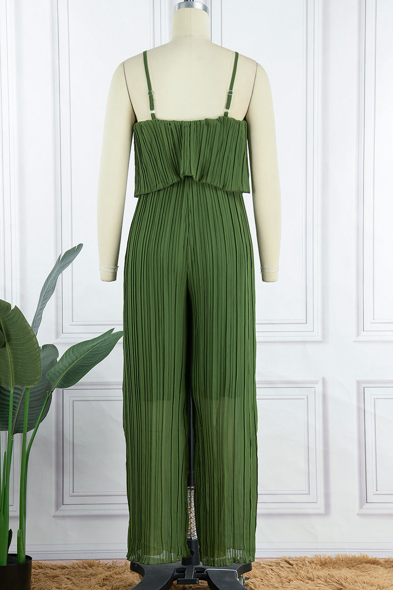 Kaynafashions - Casual Simplicity Solid Fold Strapless Loose Jumpsuits(3 Colors)