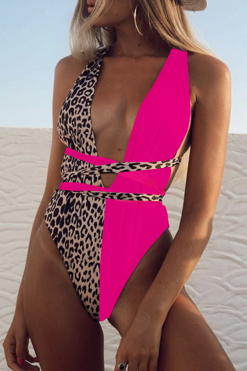 Kaynafashions - Vacation Leopard Patchwork Swimwears