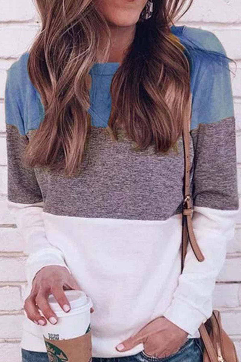 Kaynafashions - Work Daily Solid Patchwork O Neck Mid Waist Sweaters(5 colors)