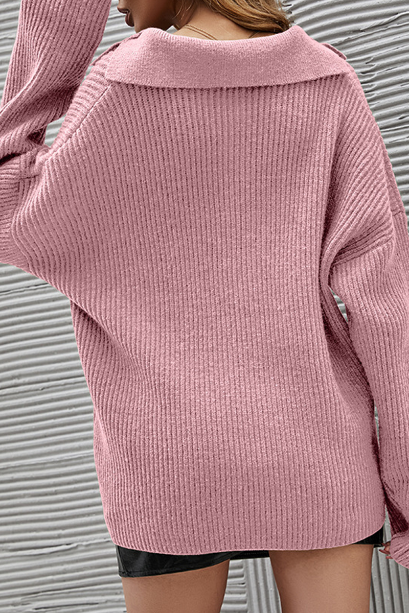 Kaynafashions - Casual Solid Patchwork Turndown Collar Tops(7 Colors)