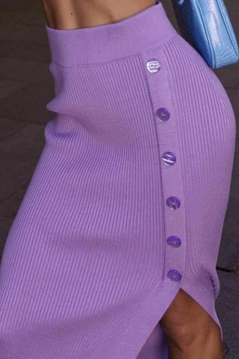 Kaynafashions - Elegant Solid Slit Pencil Bottoms(6 Colors)