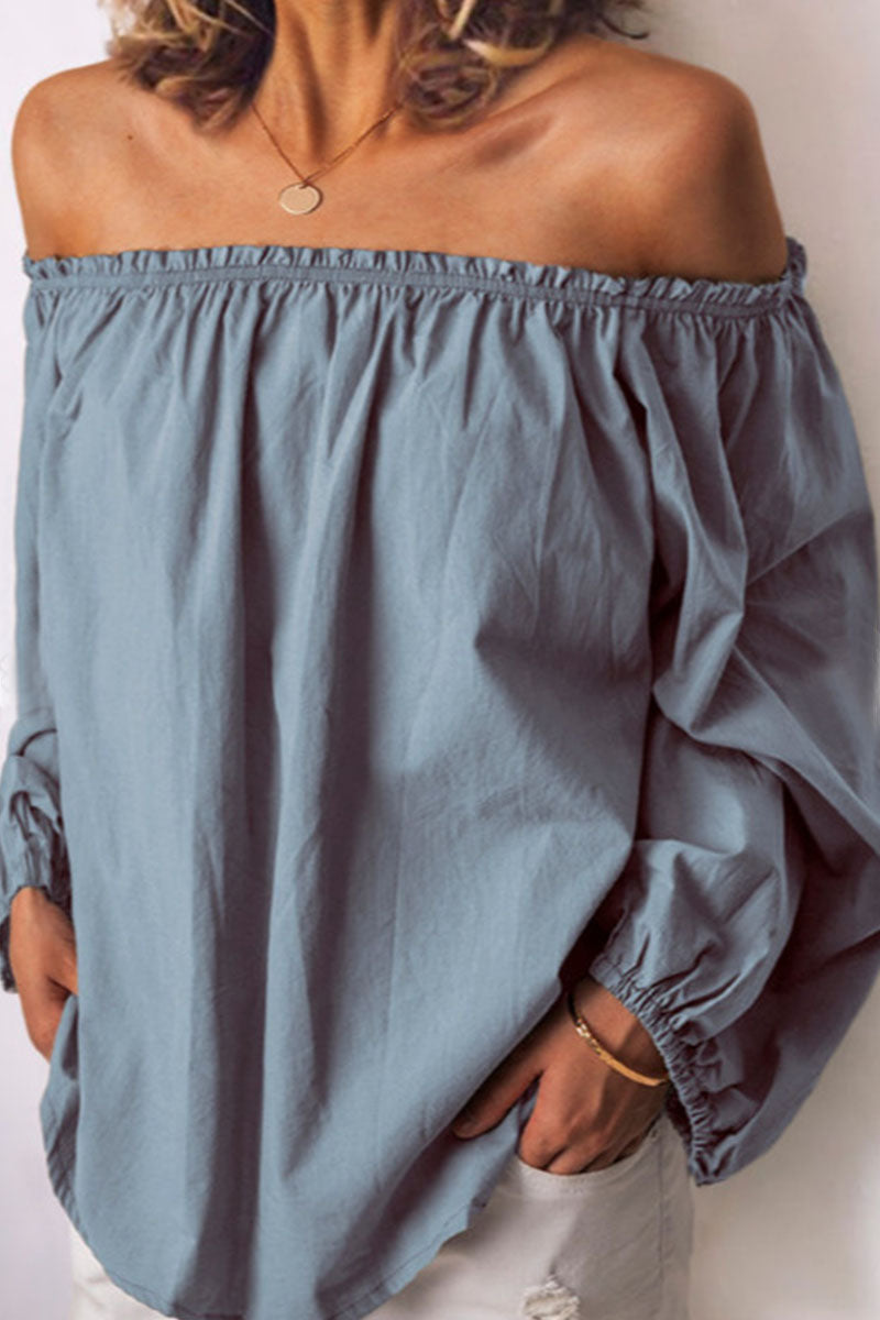 Kaynafashions - Fashion Casual Solid Patchwork Off the Shoulder Tops