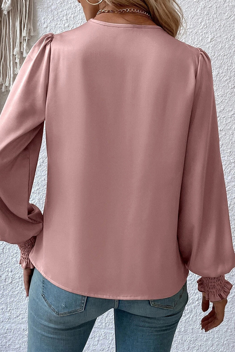 Kaynafashions - Elegant Solid Fold V Neck Tops