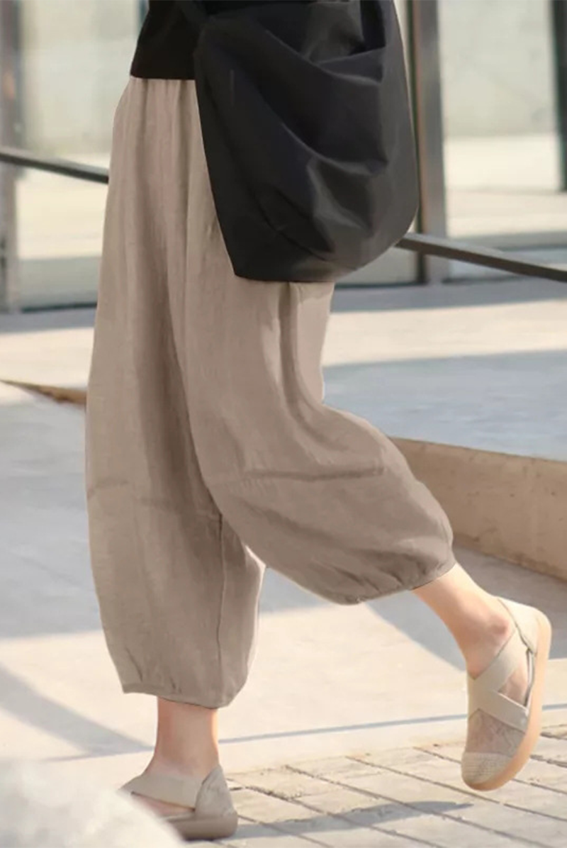 Kaynafashions - Casual Solid Patchwork Harlan Mid Waist Harlan Solid Color Bottoms