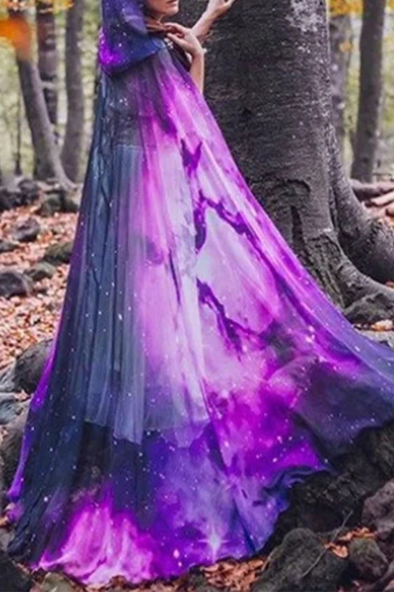 Kaynafashions - Fashion Casual Print Cardigan Hooded Collar Outerwear